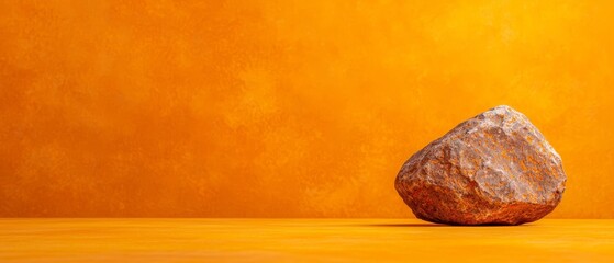 Naklejka premium A large rock sitting on top of a wooden table