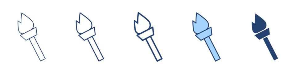 Fire torch icon Symbol set collection