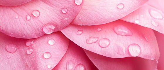 Obraz premium A close up of a pink flower with water droplets