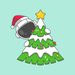 Cute Astronaut cartoon illustration. Study icon concept. Flat cartoon style