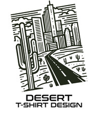 Naklejka premium Desert Vector T Shirt Design