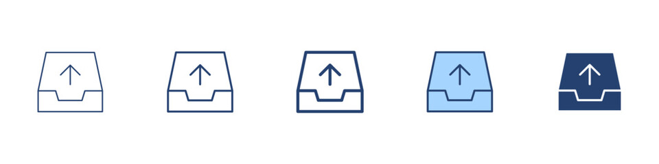 Inbox out icon Symbol set collection