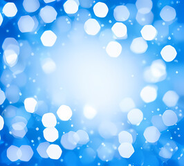 Obraz premium Green bokeh background with blue bokeh effect defocused lights on dark background.generative ai 