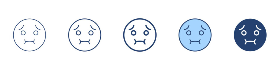 Nauseated face icon Symbol set collection