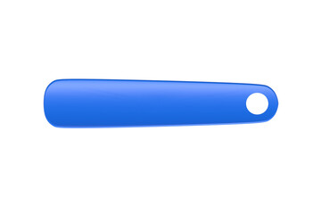 One shoehorn isolated on white background. Plastic shoe spoon. Top view. 3d render