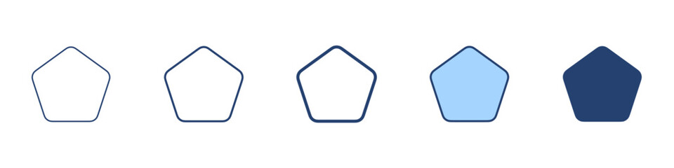 Pentagon icon Symbol set collection