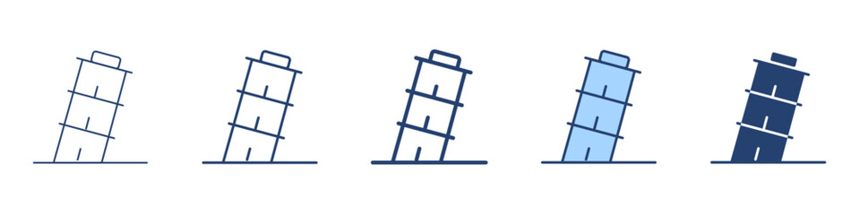 Tower of pisa icon Symbol set collection