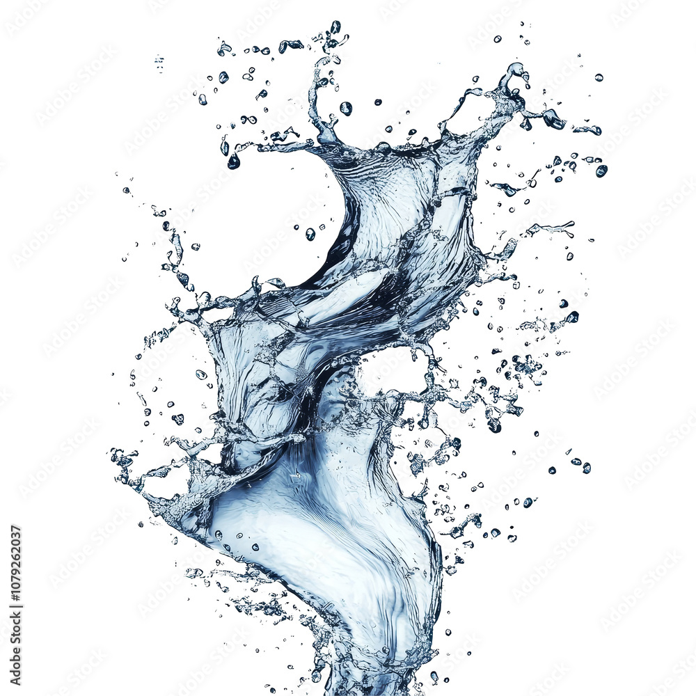Aufkleber twisted water splash isolated on a transparent background showcasing the fluid dynamics and movement