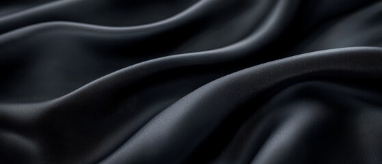 Fototapeta premium a close up of a black fabric with folds