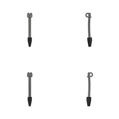 Elastic Bungee Cord with Plastic End Multiple Angles. Adjustable Loop Isolated on White Background.