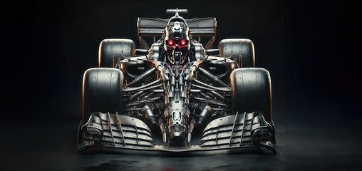 A striking high-tech formula racing car, showcasing its intricate design and engineering. Perfect for automotive, racing, and technology-related projects.