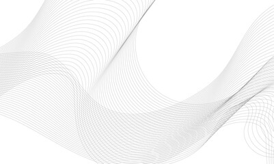 Abstract wavy white and grey curved lines on transparent background. Frequency sound wave lines and technology background, Design for brochure, flyer, banner, template, business wave lines background.