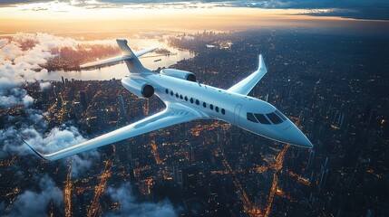 Fototapeta premium Experience unmatched luxury and convenience while flying discover the advantages of private jet travel over commercial airlines