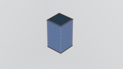 3d blue office building icon for diagram