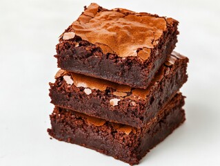 Stack of Delicious Chocolate Brownies