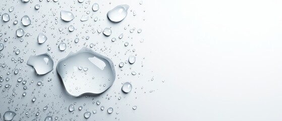 water droplets on a white surface with a white background
