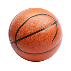 Obraz premium A detailed basketball resting on a transparent background showcasing its texture and craftsmanship, basket ball on transparent background