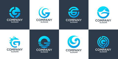 Mega collection initial letter G logo design idea.