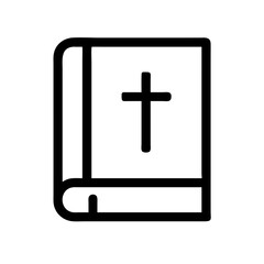 Obraz premium Vector icon of an open book featuring a prominent cross, representing religious themes and spirituality, suitable for digital design projects or educational materials