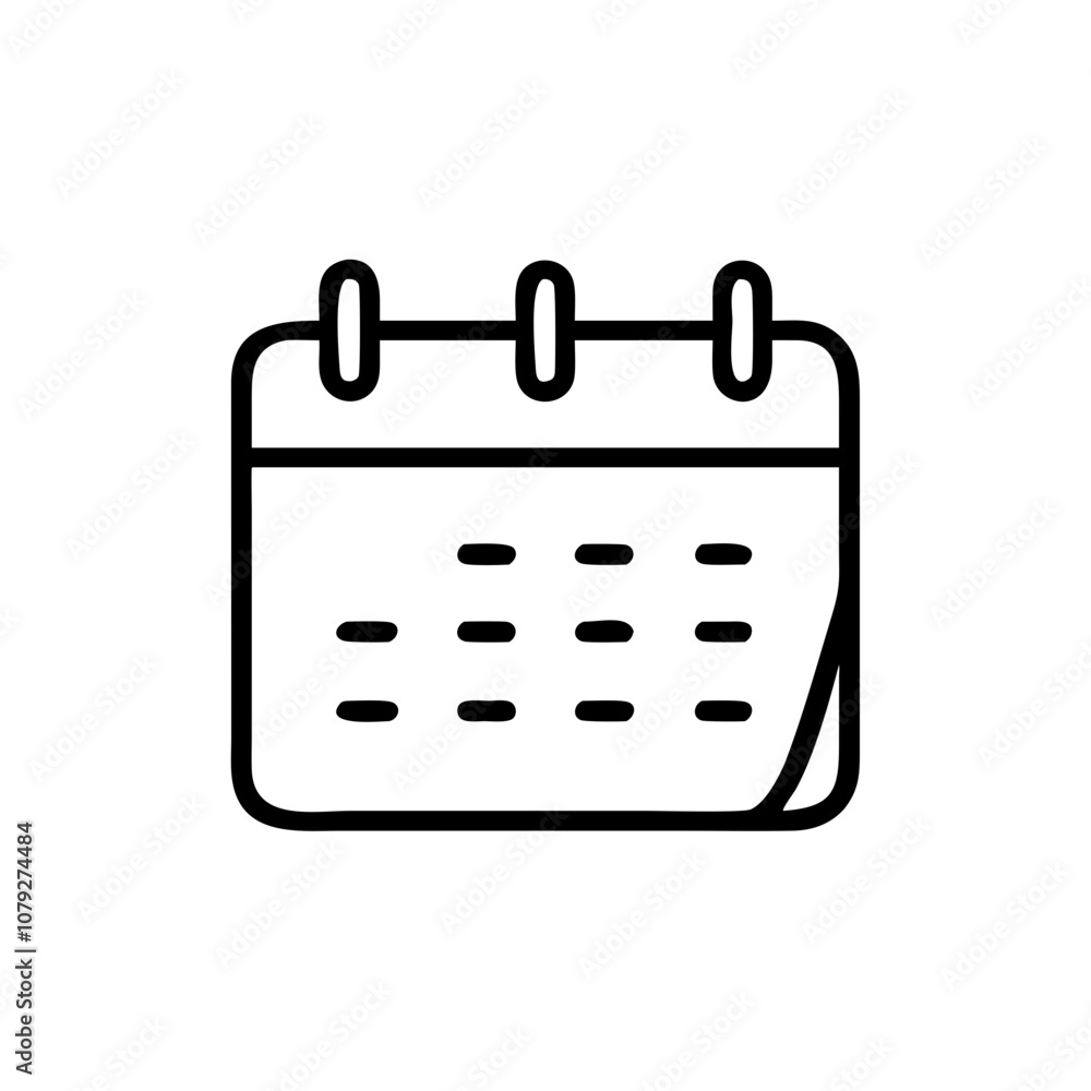 Poster a simple vector icon of a calendar symbolizing planning, organization, and time management, perfect 