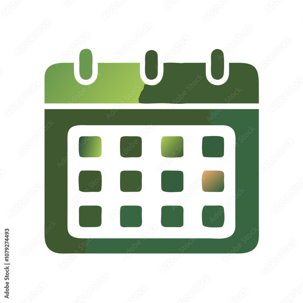 Poster vector icon representing a calendar, showcasing a grid layout for days, designed in a modern style w
