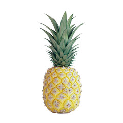 Fresh pineapple isolated on a light background showcasing its vibrant yellow color and green crown, Fresh pineapple isolated