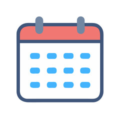 A simple and modern vector icon of a calendar, highlighting the days of the month with a clean design, suitable for scheduling applications and time management tools
