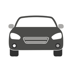Vector icon representing the front view of a generic car silhouette, illustrating its design elements, ideal for automotive graphics and web applications