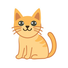 A vibrant vector icon depicting a playful orange cat with bright eyes, sitting contentedly against a plain background, showcasing its cheerful demeanor