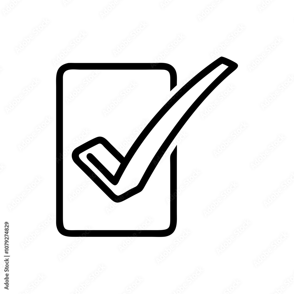 Poster vector icon of a check mark signifying completion or approval, suitable for use in various digital a