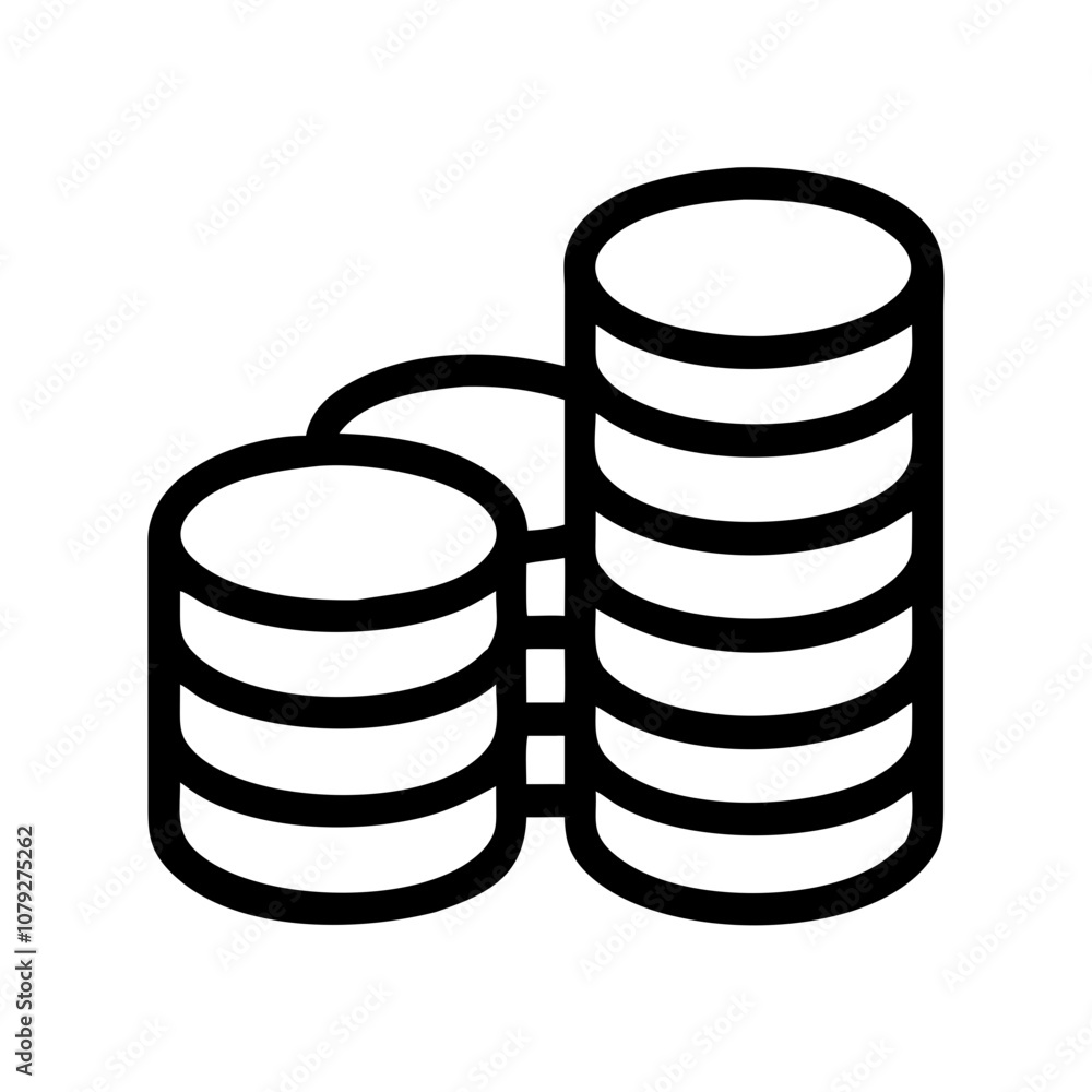 Poster vector icon representing a stack of coins, showcasing the concept of savings or financial growth, id
