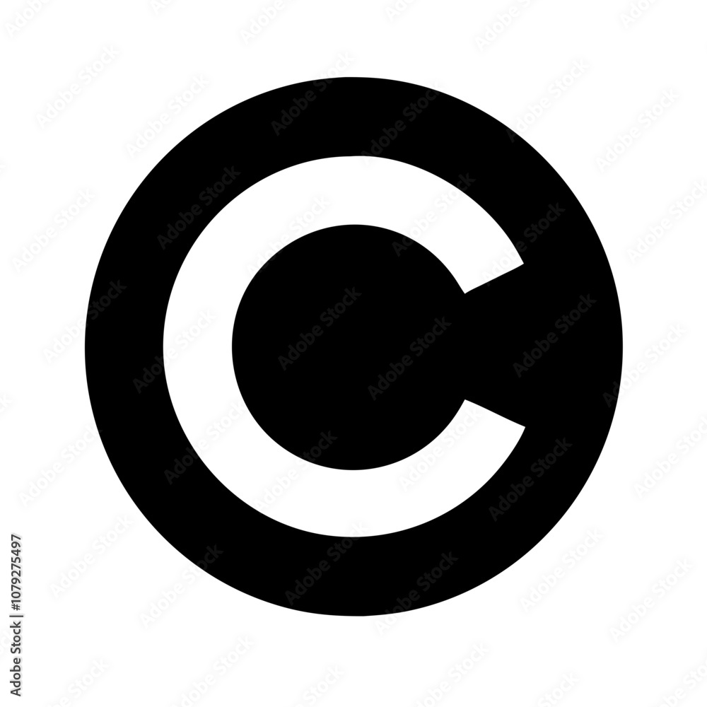 Poster this vector icon represents the copyright symbol, a widely recognized mark indicating ownership of c