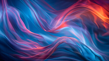 A colorful, abstract painting of a flowing piece of fabric