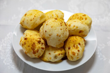 Traditional Mineiro cheese bread typical of Brazil. Cheese Breads | Pão de Queijo | Typical Brazilian Food | Breakfast Table