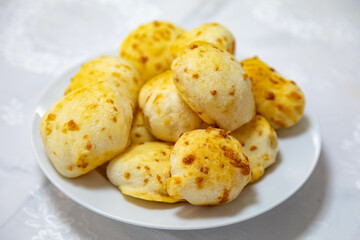 Traditional Mineiro cheese bread typical of Brazil. Cheese Breads | Pão de Queijo | Typical Brazilian Food | Breakfast Table