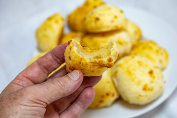 Traditional Mineiro cheese bread typical of Brazil. Cheese Breads | Pão de Queijo | Typical Brazilian Food | Breakfast Table