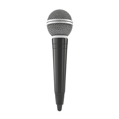 Isolated microphone render on a clean transparent background for audio and music projects in...