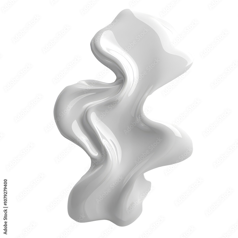 Poster a modern, smooth transparent liquid shape resting on a clean transparent background, showcasing uniq