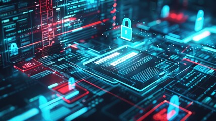 Obraz premium Digital Security and Data Protection Concept