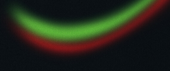 Dark grainy poster background green red abstract shape black backdrop, noise texture color flow banner design copy space