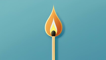 matchstick symbolizing cool down on pastel blue background