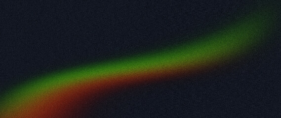 Dark grainy poster background green red abstract shape black backdrop, noise texture color flow banner design copy space