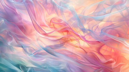 Obraz premium A colorful, flowing piece of fabric with a pink, blue, and purple hue