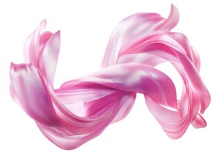 A pink ribbons isolated on a white background with clipping path.