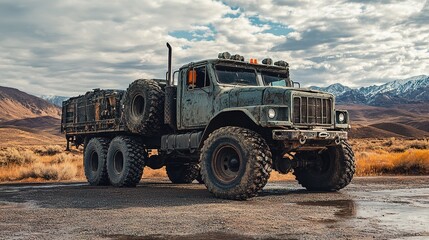 Explore the intricate customization and preparation of a vintage off-road truck in a rugged landscape