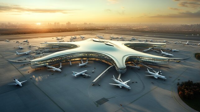 Explore the innovative design and environmental features of modern airport architecture