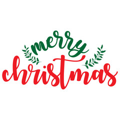 Merry Christmas typography clip art design on plain white transparent isolated background for card, shirt, hoodie, sweatshirt, apparel, card, tag, mug, icon, poster or badge