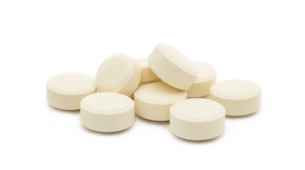 Medical pill tablets isolated on a white background