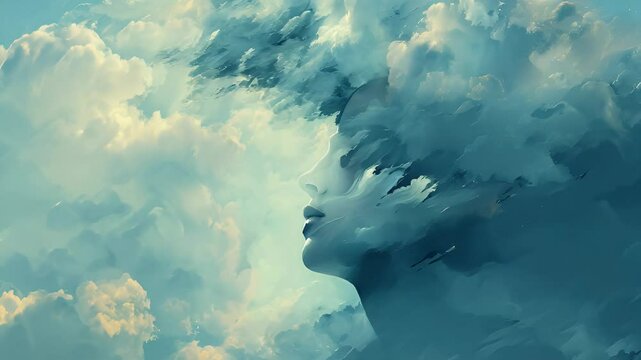 Swirling clouds of depression, illustrating the suffocating nature of mental health struggles. 