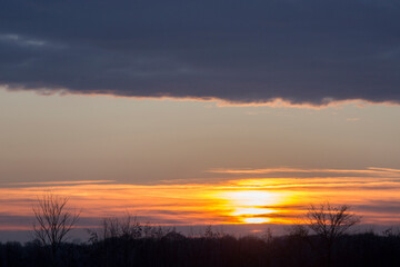 Sunset over field